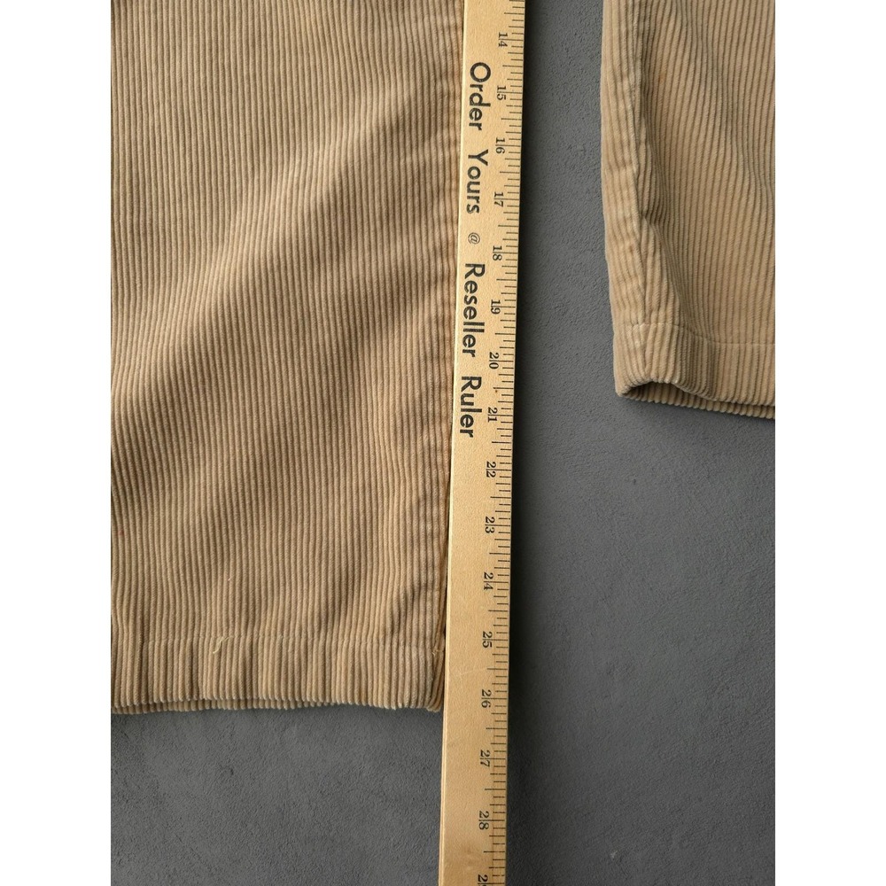 Vintage 90s Polo Ralph Lauren Tan Corduroy Pants 30 Pleated Wide Leg - Picture 9 of 15